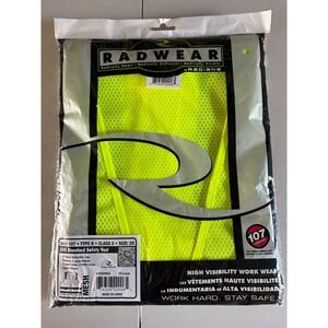 Radians Radwear High Visibility Safety Vest ANSI Class 2 Mesh Lime Yellow 2X
